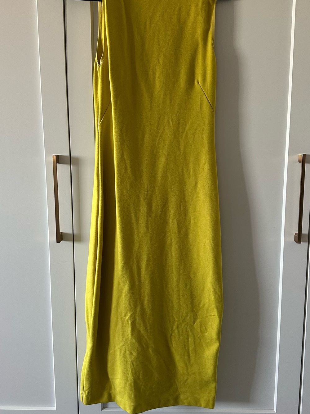 Babaton Yellow Sleeveless Midi Dress